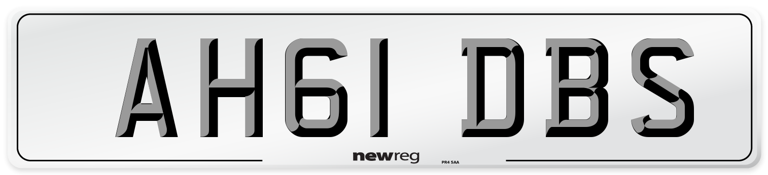 AH61 DBS Number Plate from New Reg